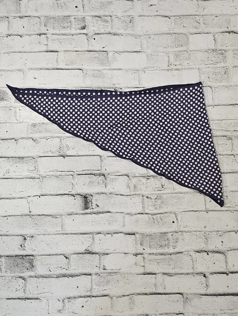Vintage Navy Polka Dot Square Scarf Retro Pinup Neck Hair Scarf